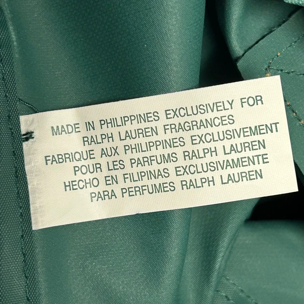 Polo Ralph Lauren Duffle Bag Green Canvas Weekend Travel Gym Pony Logo21x11